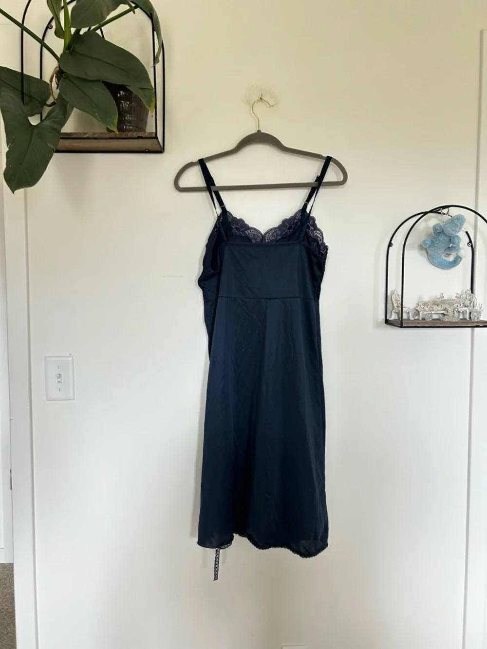 Vintage 1960’s/70’s‎ Greenco Maid Navy Blue Nightie Slip Dress Lingerie Size 36